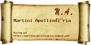 Martini Apollinária névjegykártya